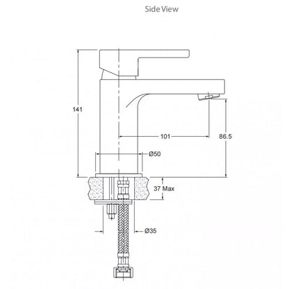 ENGLEFIELD STUDIO PIN LEVER BASIN MIXER MATTE BLACK - The Tile Collection™