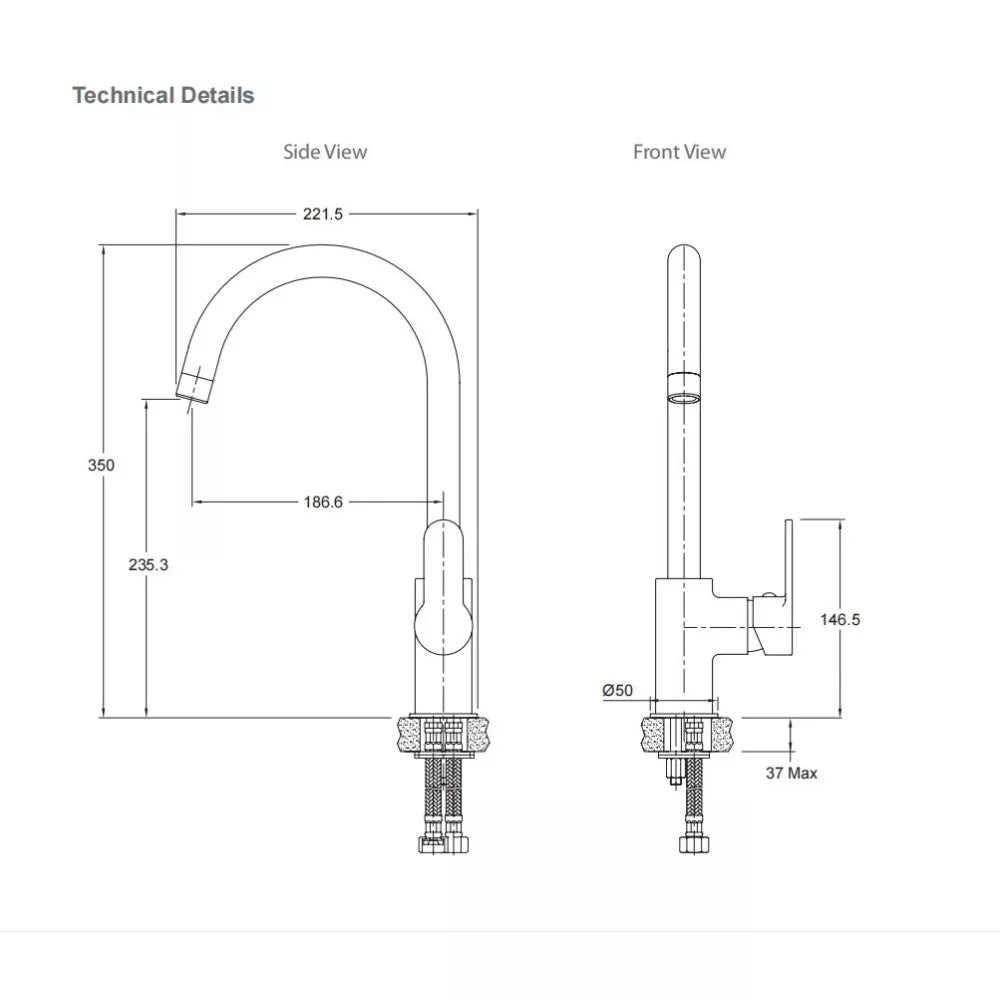 ENGLEFIELD STUDIO PIN KITCHEN MIXER 3 COLOURS AVAILABLE - The Tile Collection™