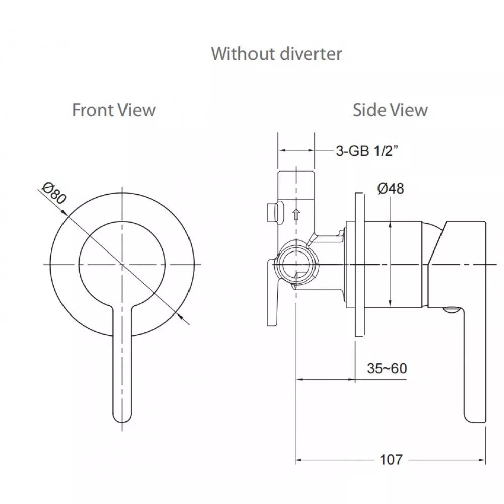 ENGLEFIELD STUDIO BATH/SHOWER MIXER PIN LEVER - BRUSHED NICKEL - The Tile Collection™