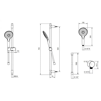 ENGLEFIELD STUDIO PIN SLIDE SHOWER 3 COLOURS AVAILABLE - The Tile Collection™