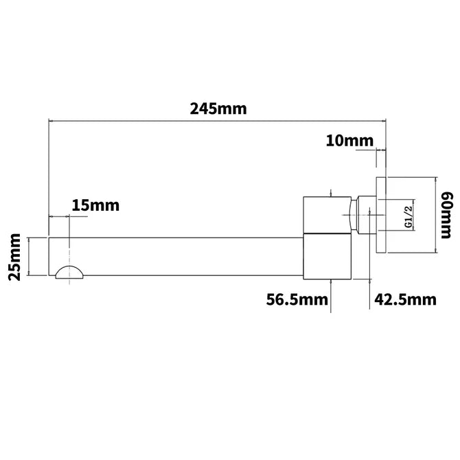 ROUND SWIVEL BATH SPOUT 250MM - 5 COLOURS