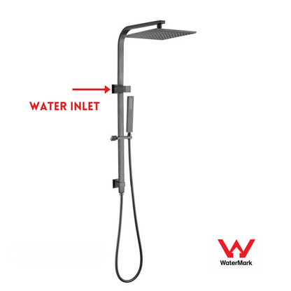 FUSION PREMIUM SQUARE RAIL DUAL RAIN SHOWER COLUMN - BRUSHED GUNMETAL GREY - The Tile Collection™