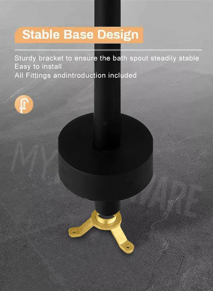 ROUND FREESTANDING BATH FILLER WITH HANDHELD SHOWER - CHROME, MATT BLACK