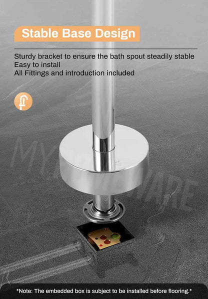 ROUND FREESTANDING BATH FILLER WITH HANDHELD SHOWER - CHROME, MATT BLACK