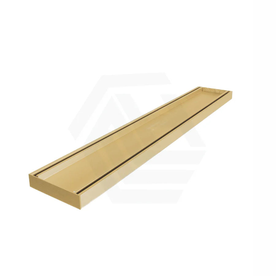 LAUXES SLIMLINE ALUMINIUM TILE INSERT CHANNEL DRAIN - MATTE GOLD