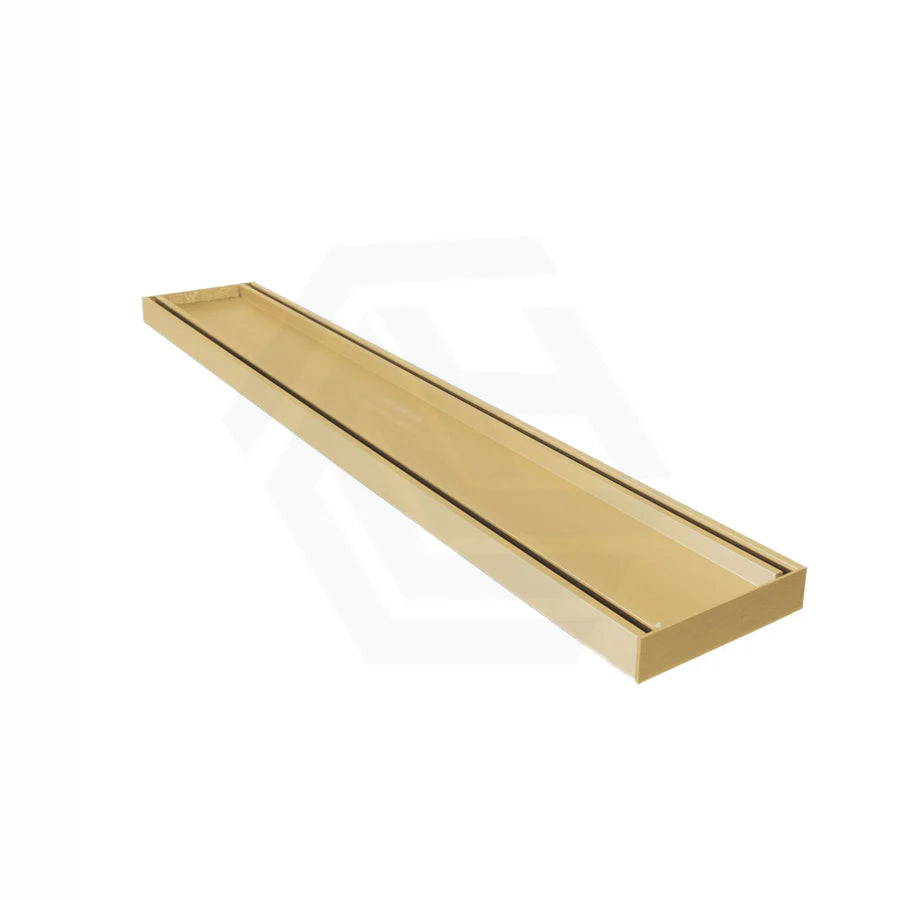 LAUXES SLIMLINE ALUMINIUM TILE INSERT CHANNEL DRAIN - MATTE GOLD
