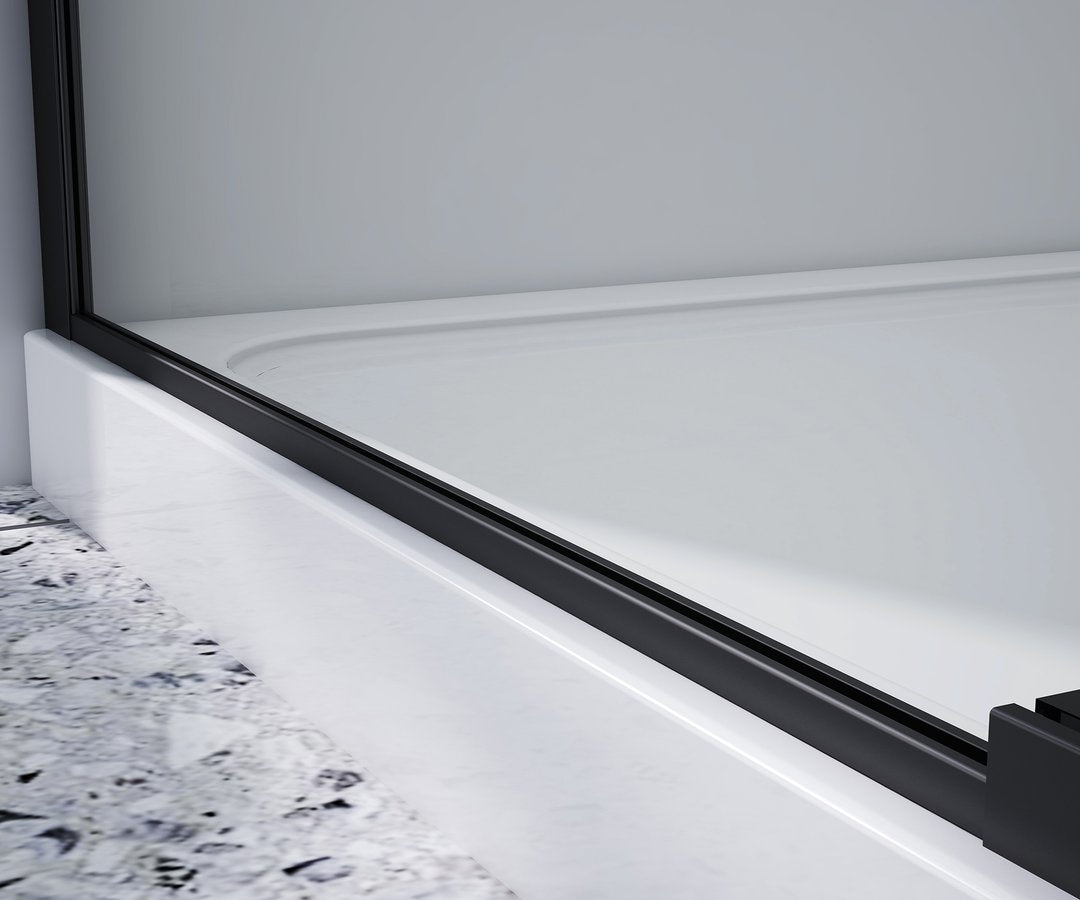 1600MM FRAMELESS SLIDING SHOWER DOOR- BLACK
