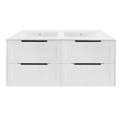 HAMPTON WALL HUNG VANITY | 1500MM | SHAKER STYLE | PLYWOOD | DOUBLE BASIN - The Tile Collection™