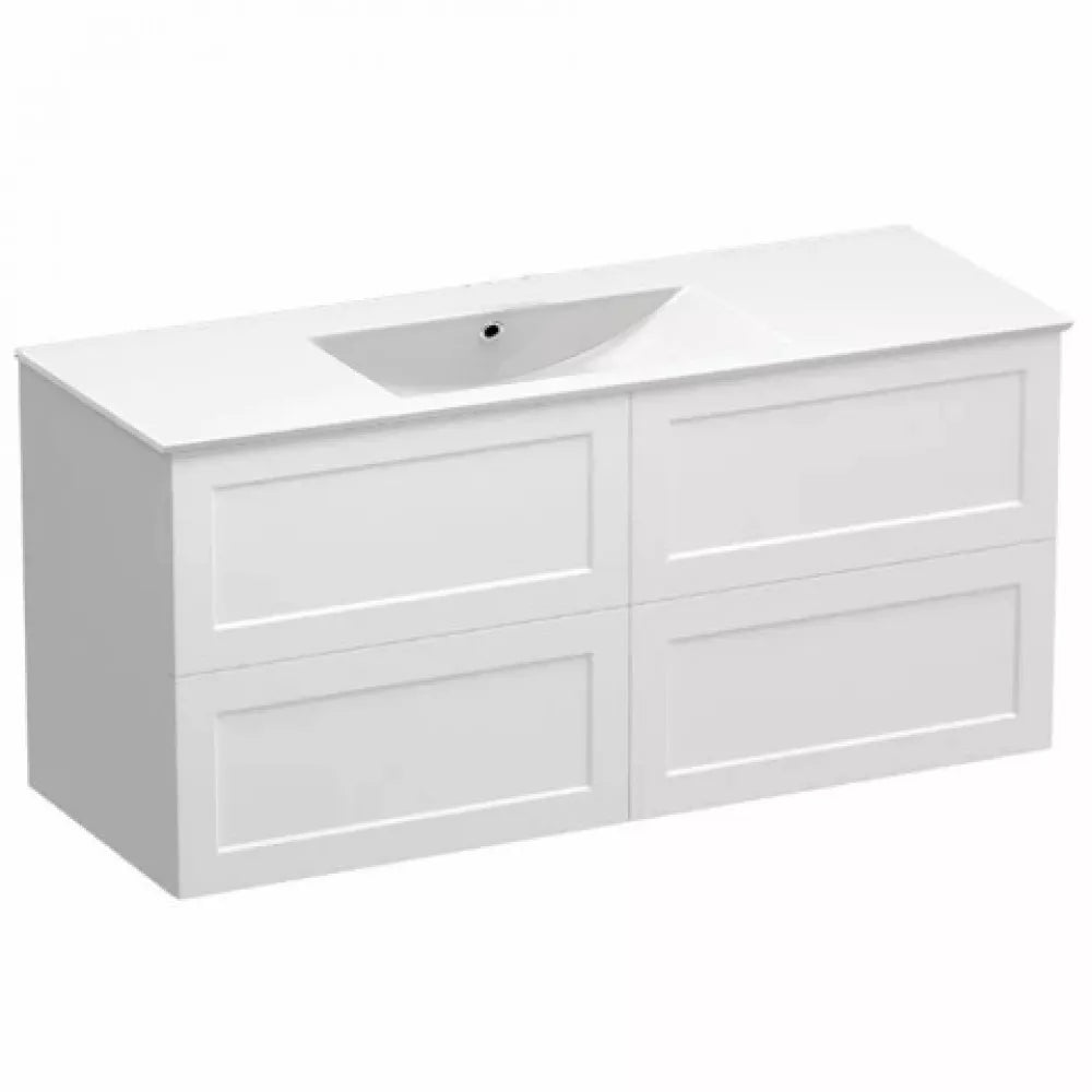 1200MM HAMPTON SHAKER STYLE PLYWOOD WALLHUNG VANITY SINGLE BASIN