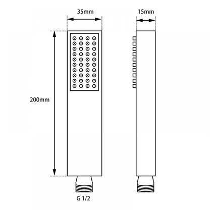 FUSION PREMIUM SQUARE RAIL DUAL RAIN SHOWER COLUMN - BRUSHED GUNMETAL GREY - The Tile Collection™