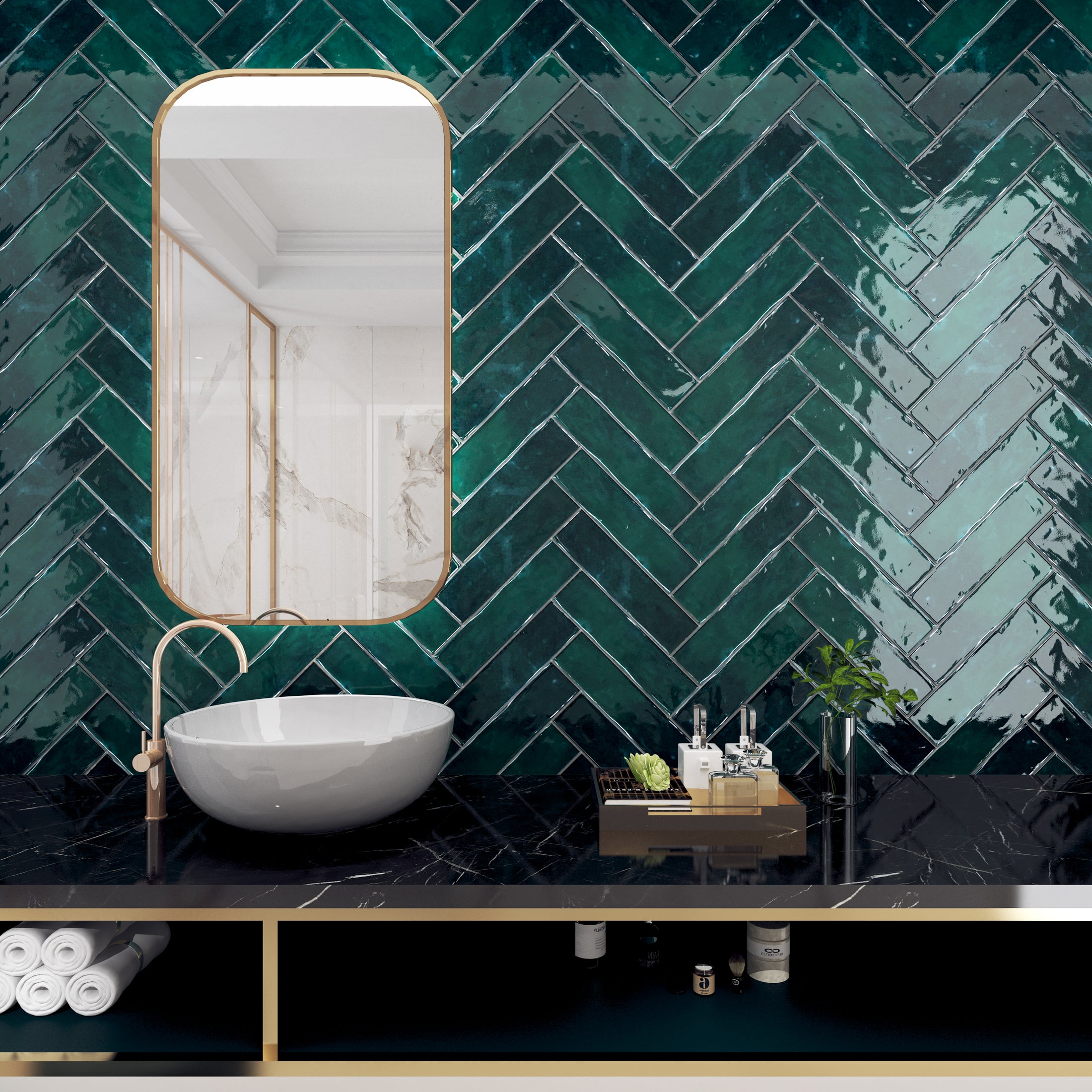 Dark Green Subway Tiles 75x300mm | Green splashback Tiles | Kitchen NZ ...