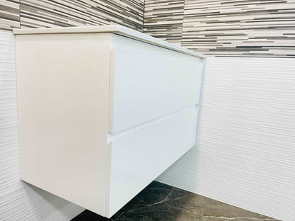 NELSON WALL HUNG VANITY | 1000MM | GLOSS WHITE | PLYWOOD - The Tile Collection™