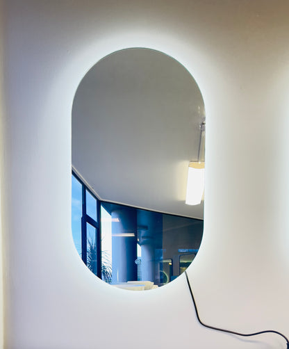 900x500MM BACKLIT PILL SHAPE LED MIRROR WITH TOUCH SENSOR BC| DEFOGGER | 3 COLOURS LIGHTS - The Tile Collection™