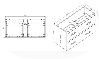 NELSON WALL HUNG VANITY | 1200MM | BLACK & LIGHT OAK | PLYWOOD| SINGLE BASIN - The Tile Collection™