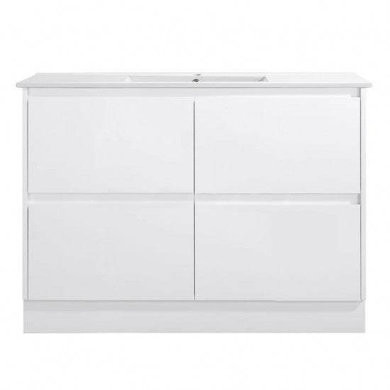 1200MM POLO GLOSS WHITE PLYWOOD FREESTANDING VANITY DOUBLE BASIN - The Tile Collection™