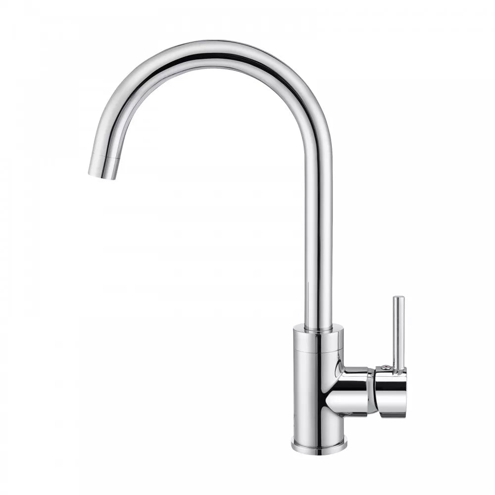 OPAL CLASSIC ROUND GOOSENECK KITCHEN SINK TAP - CHROME - The Tile Collection™