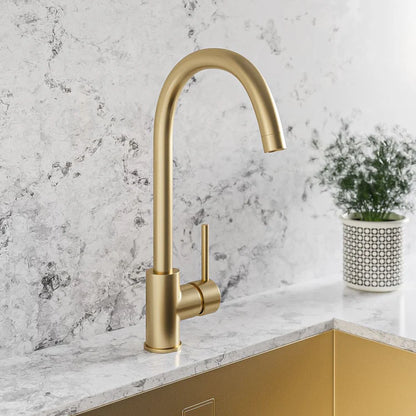 OPAL CLASSIC GOOSENECK KITCHEN SINK TAP - BRUSHED BRASS