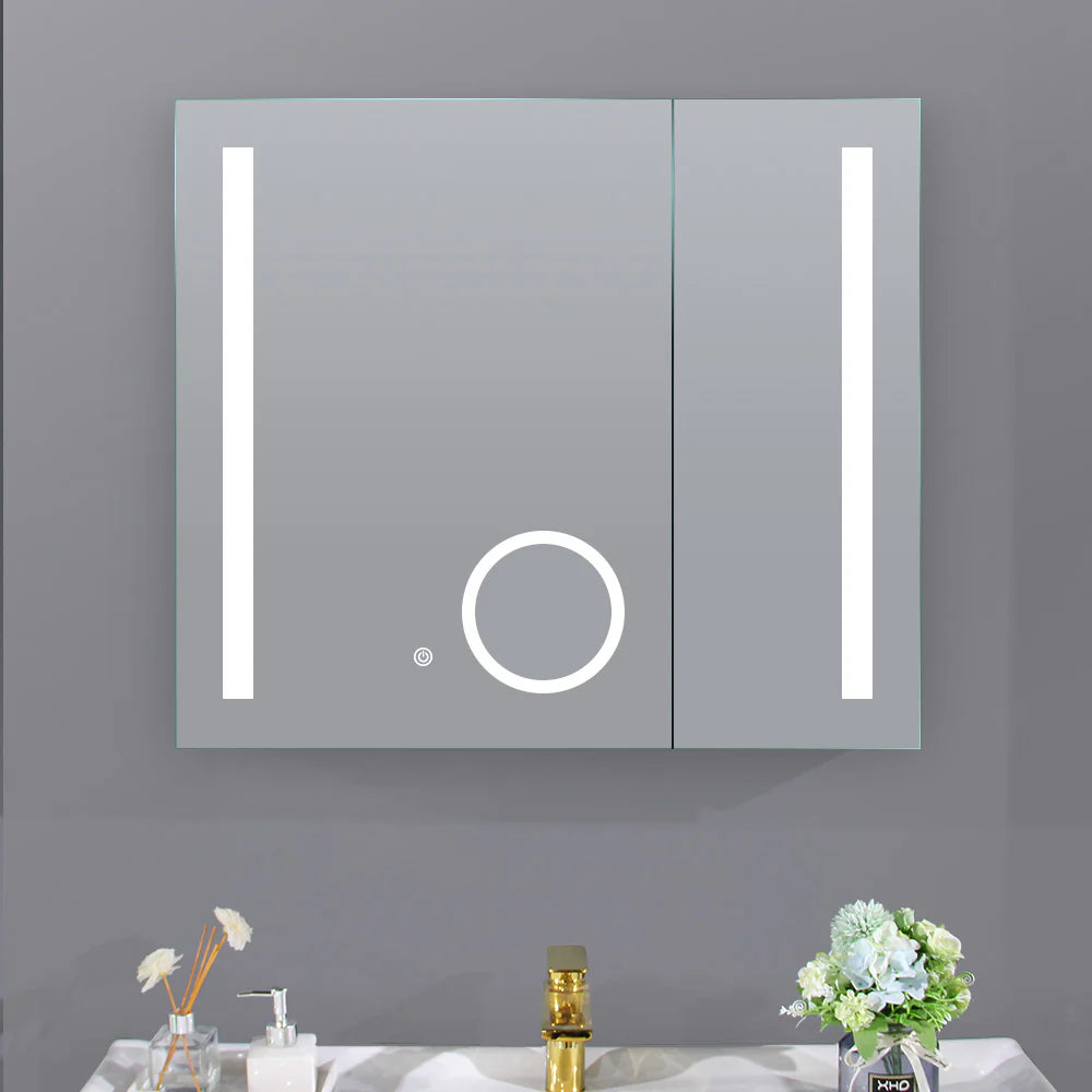750MM LED MIRROR CABINET WITH BUILT IN MAGNIFYING MIRROR - The Tile Collection™