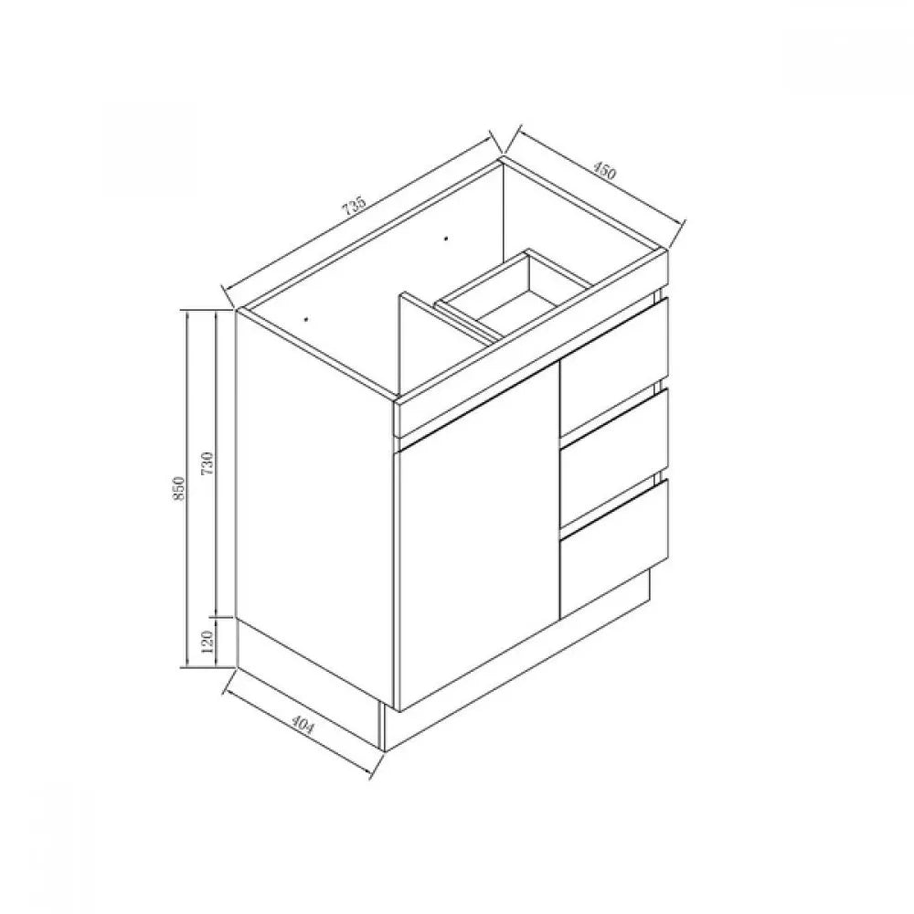 750MM MADRID DARK OAK PLYWOOD FLOORSTANDING VANITY WITH CERAMIC TOP - The Tile Collection™