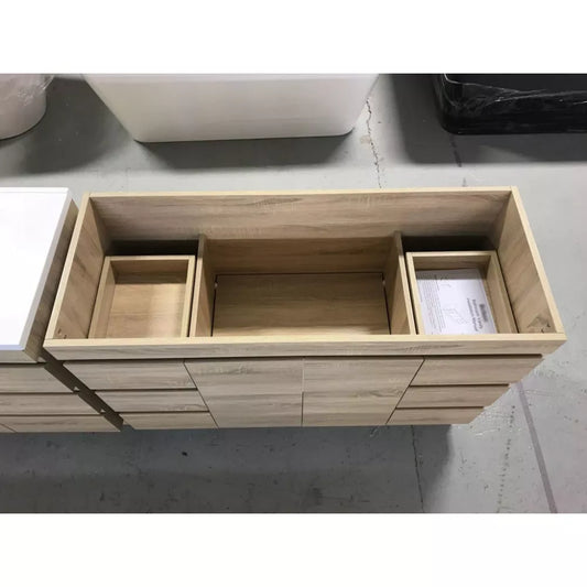 1200MM MADRID PLYWOOD LIGHT OAK FREESTANDING VANITY SINGLE BASIN