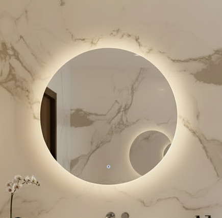 750MM BACK-LIT LED ROUND LED MIRROR| DEMISTER | 3 COLOUR LIGHTS