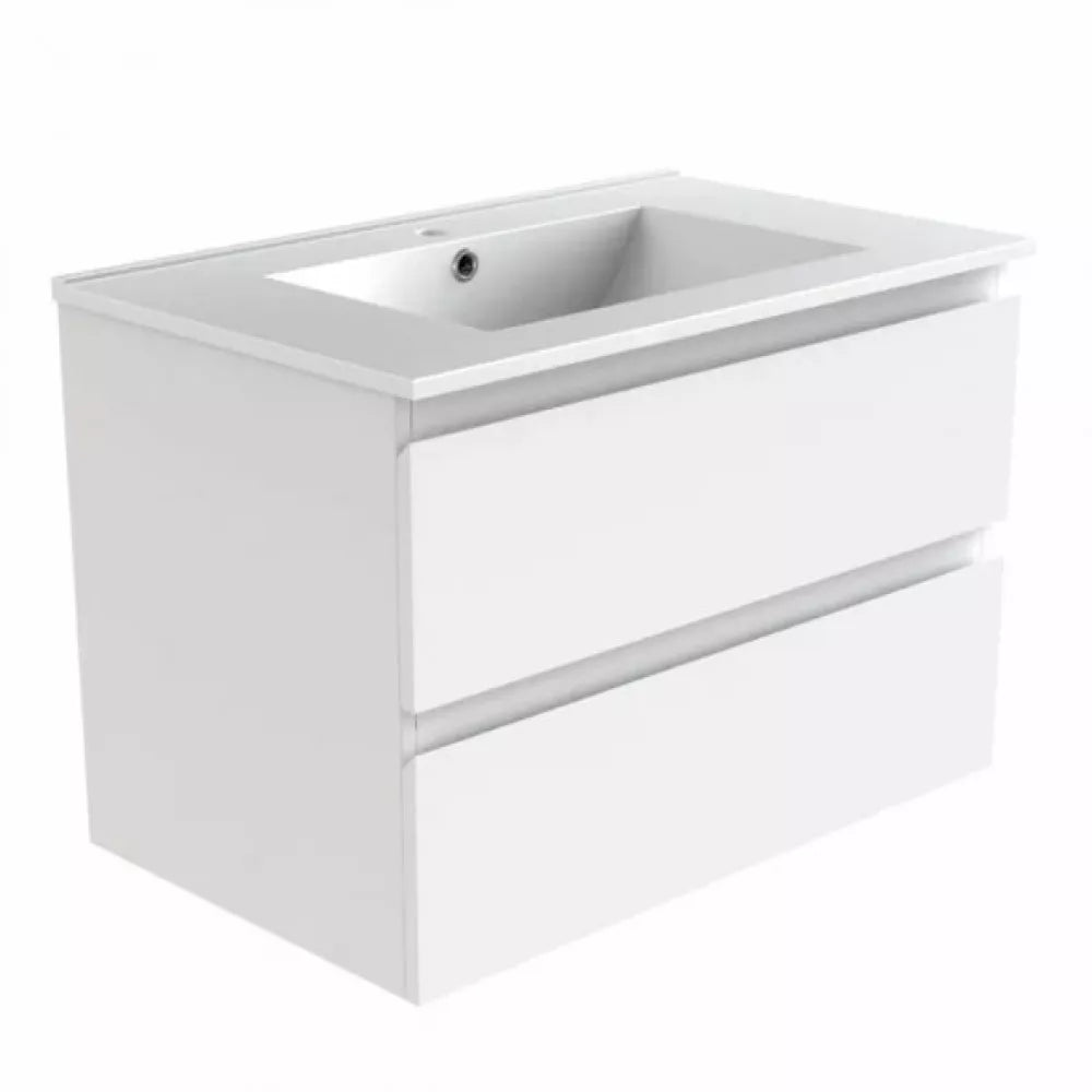 750MM NELSON GLOSS WHITE PLYWOOD WALL HUNG VANITY