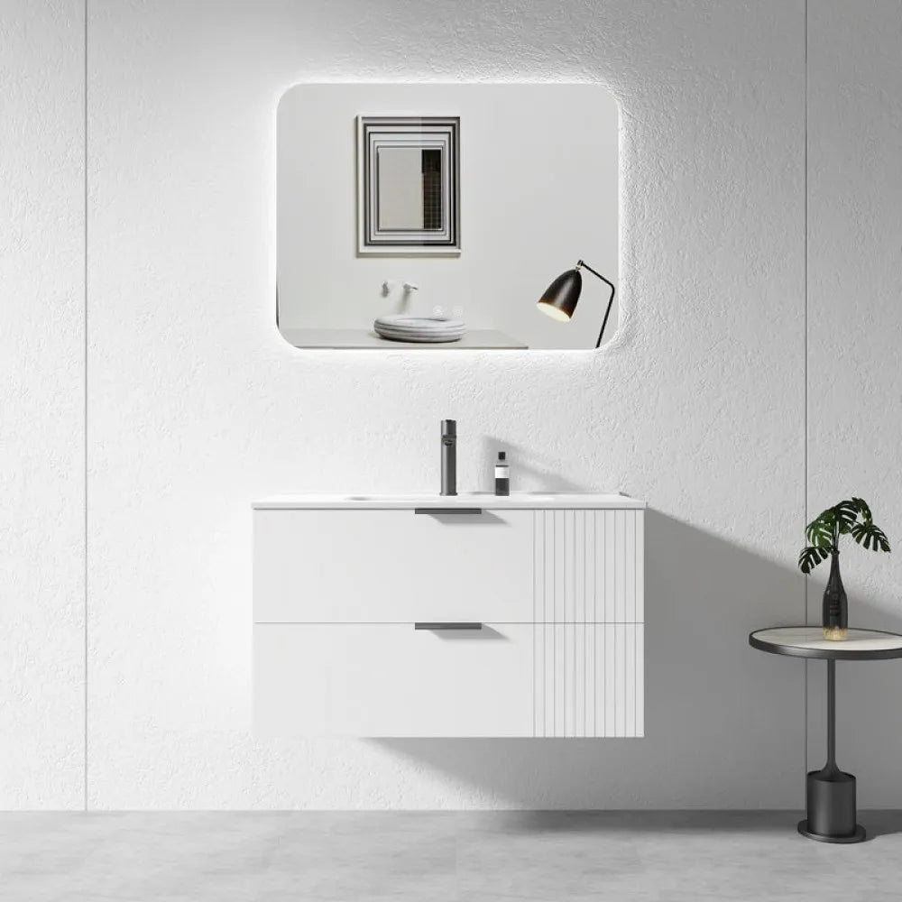 900MM AURA WALL HUNG VANITY WHITE | PLYWOOD - The Tile Collection™