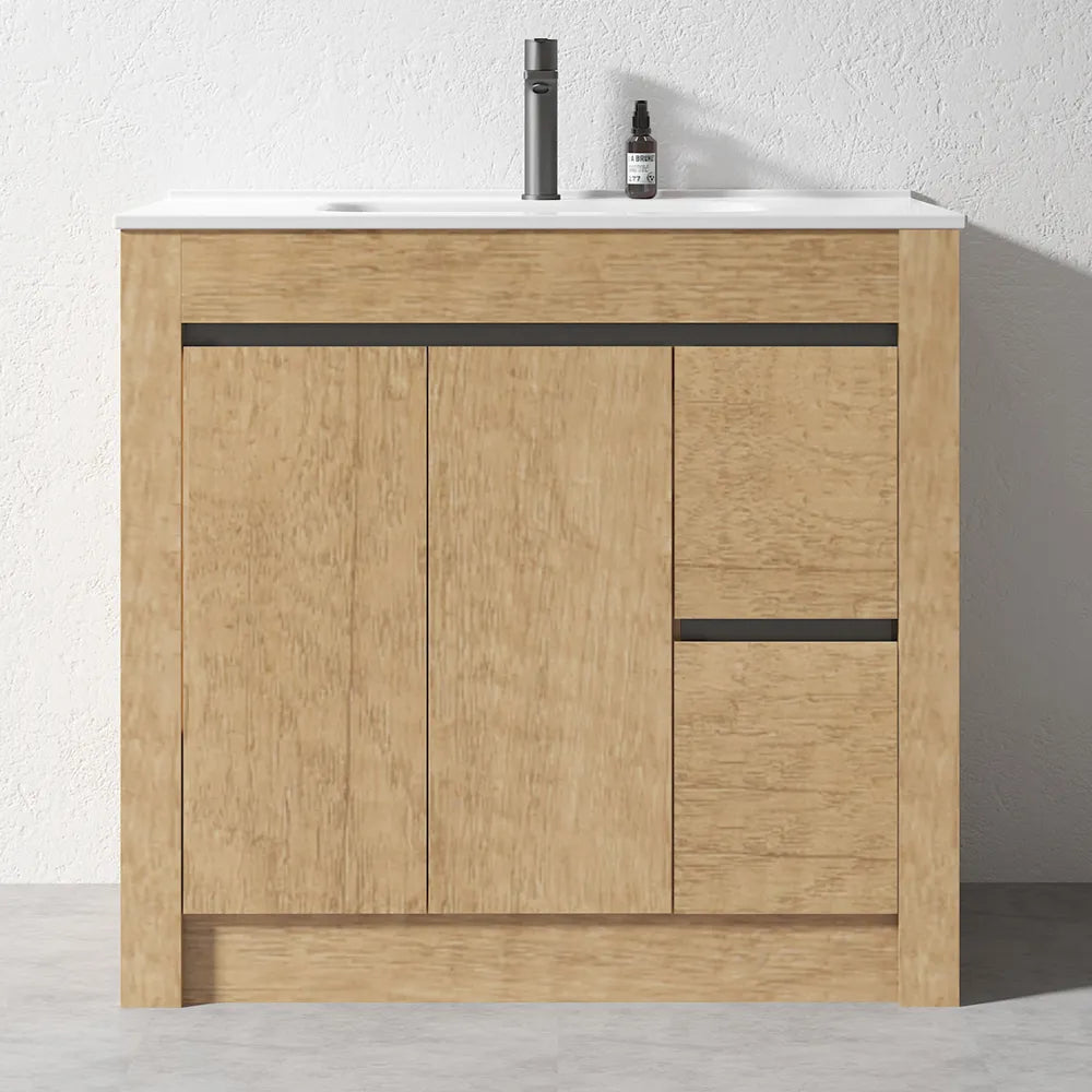 900MM BC7 PLYWOOD FLOOR STANDING VANITY WITH CERAMIC TOP - The Tile Collection™