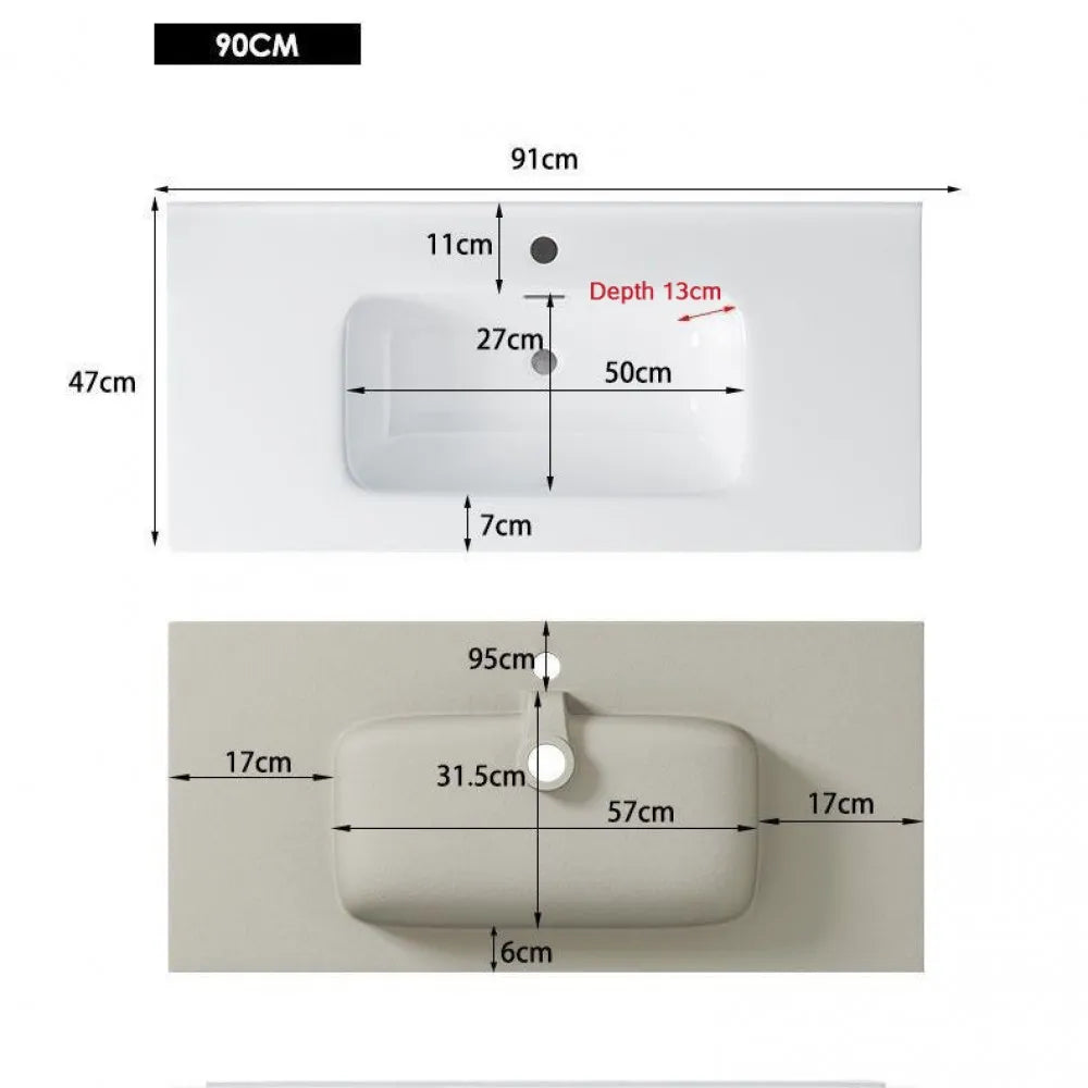 900MM AURA WALL HUNG VANITY GREY | PLYWOOD - The Tile Collection™