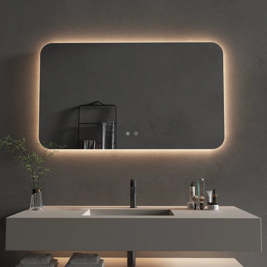 1200X750MM BACKLIT FRAMELESS LED MIRROR WITH TOUCH SWITCH AND 3 COLOURS LIGHT