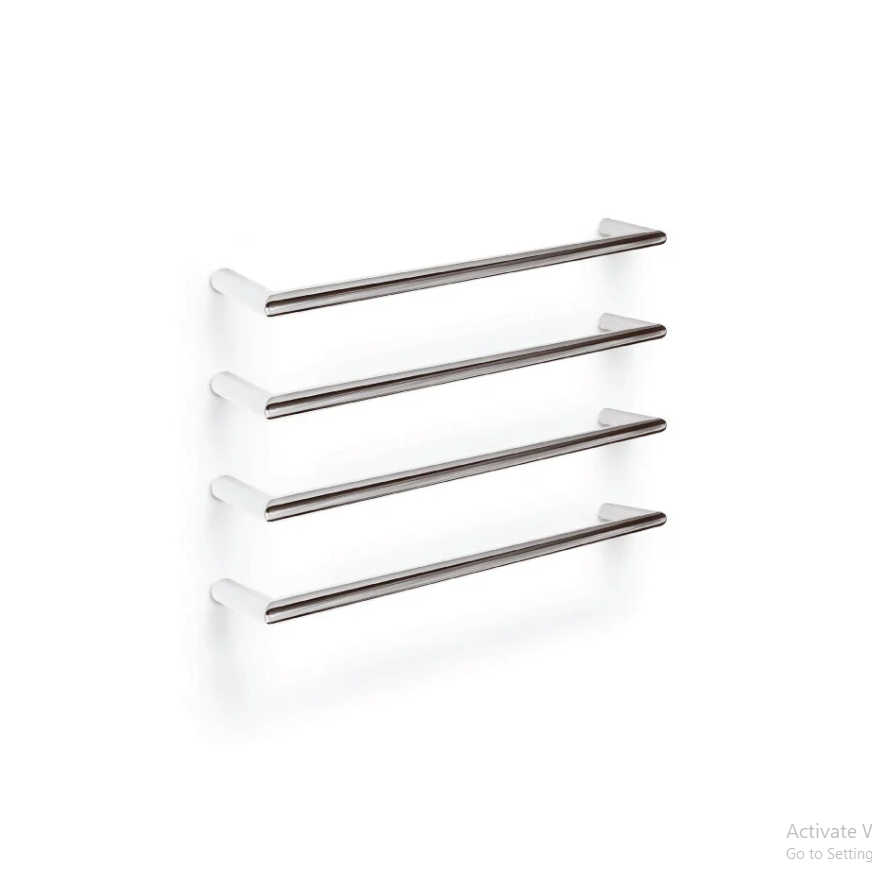 TRANQUILLITY ROUND SINGLE BAR HEATED TOWEL RAIL 600MM - POLISHED STAINLESS