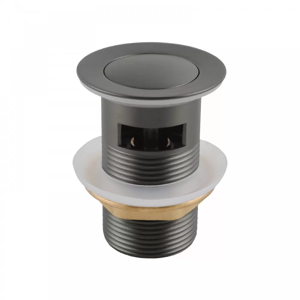 32MM SOLID BRASS BASIN POP UP WASTE WITH OVERFLOW - GUNMETAL GREY - The Tile Collection™