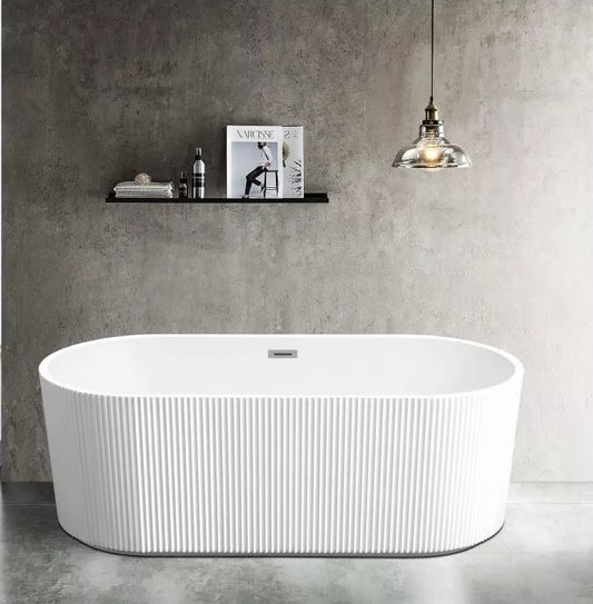 1700MM ROSE FLUTED V-GROOVE FREESTANDING BATH