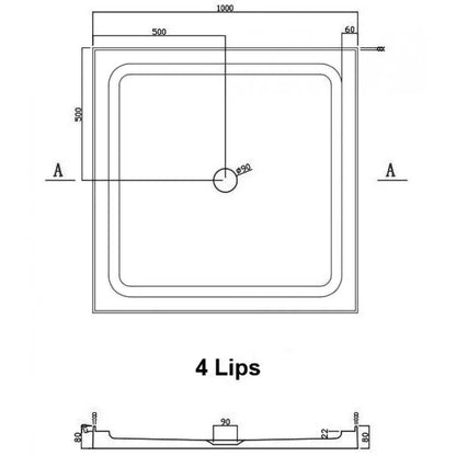 1000X1000MM SQUARE CHROME SHOWER ENCLOSURE KIT - The Tile Collection™