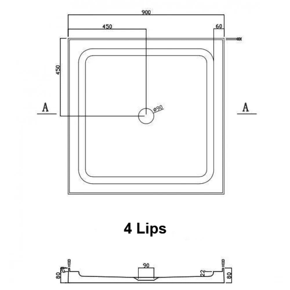 900X900MM SQUARE SHOWER ENCLOSURE KIT - CHROME - The Tile Collection™