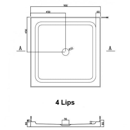 900X900MM SQUARE SHOWER ENCLOSURE KIT - CHROME - The Tile Collection™
