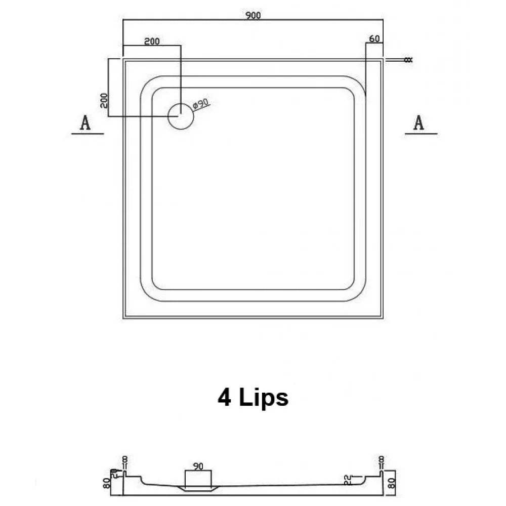 900X900MM SQUARE SHOWER ENCLOSURE KIT - CHROME - The Tile Collection™