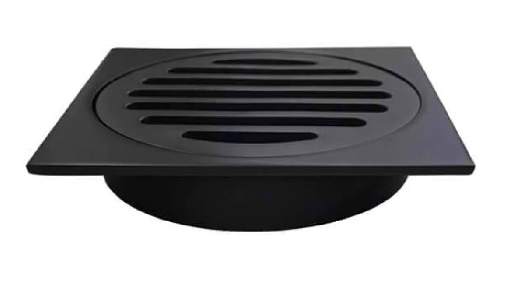 ZEPHYR 80MM SQUARE FLOOR DRAIN - MATTE BLACK - The Tile Collection™