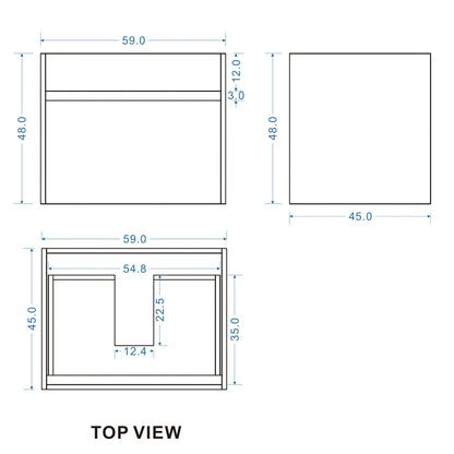 NATURAL OAK PLYWOOD WALL HUNG VANITY | 600MM | DN - The Tile Collection™