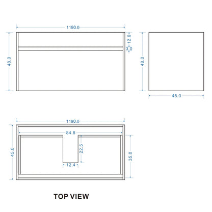 NATURAL OAK PLYWOOD WALL HUNG VANITY | 1200MM | DOUBLE BASIN | DN - The Tile Collection™