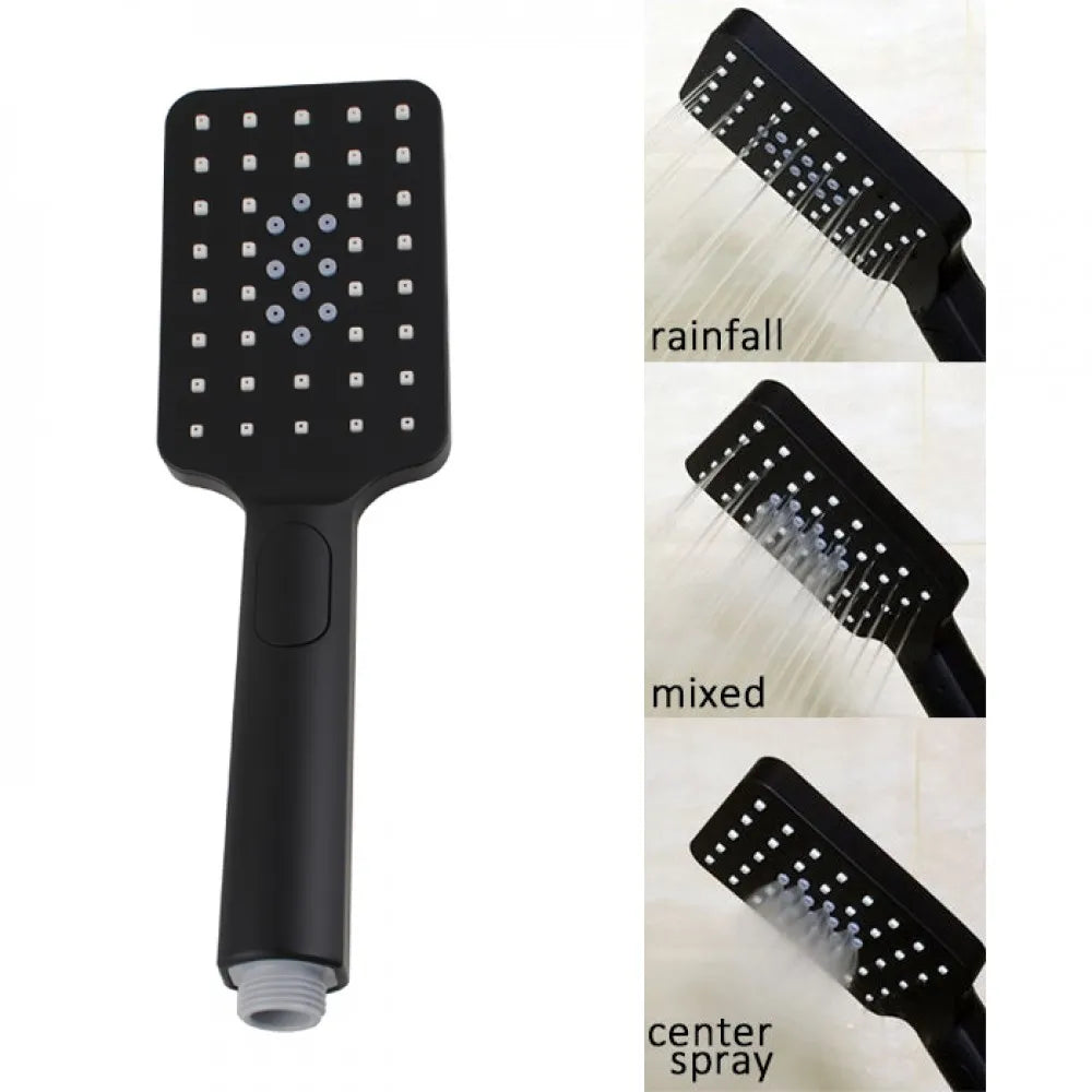 FUSION SQUARE RAIN SHOWER SET WITH EXTERNAL MIXER - MATTE BLACK - The Tile Collection™
