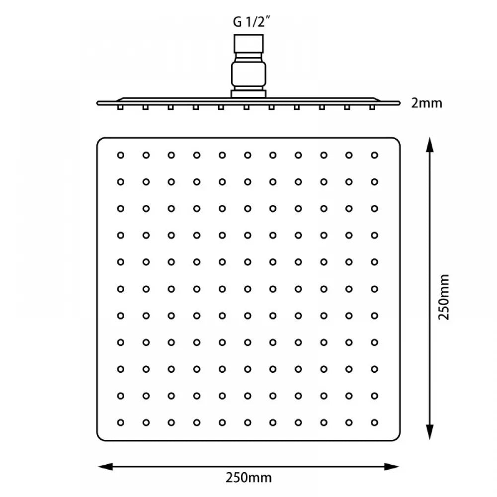FUSION PREMIUM SQUARE RAIL DUAL RAIN SHOWER COLUMN - BRUSHED GUNMETAL GREY - The Tile Collection™