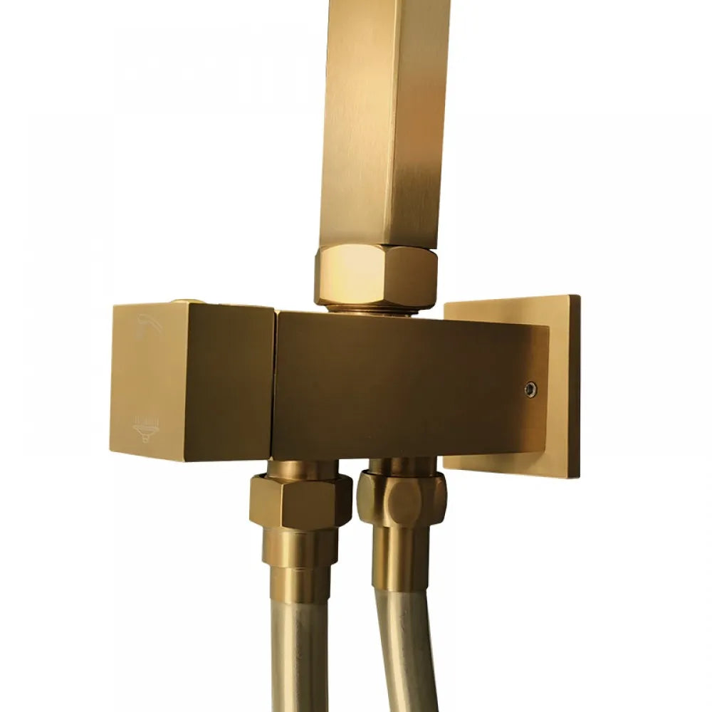 FUSION SQUARE TWIN RAINFALL SHOWER COLUMN WITH UNIVERSAL WATER INLET - 5 COLOURS