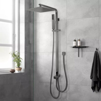 FUSION SQUARE TWIN RAINFALL SHOWER COLUMN WITH UNIVERSAL WATER INLET - 5 COLOURS