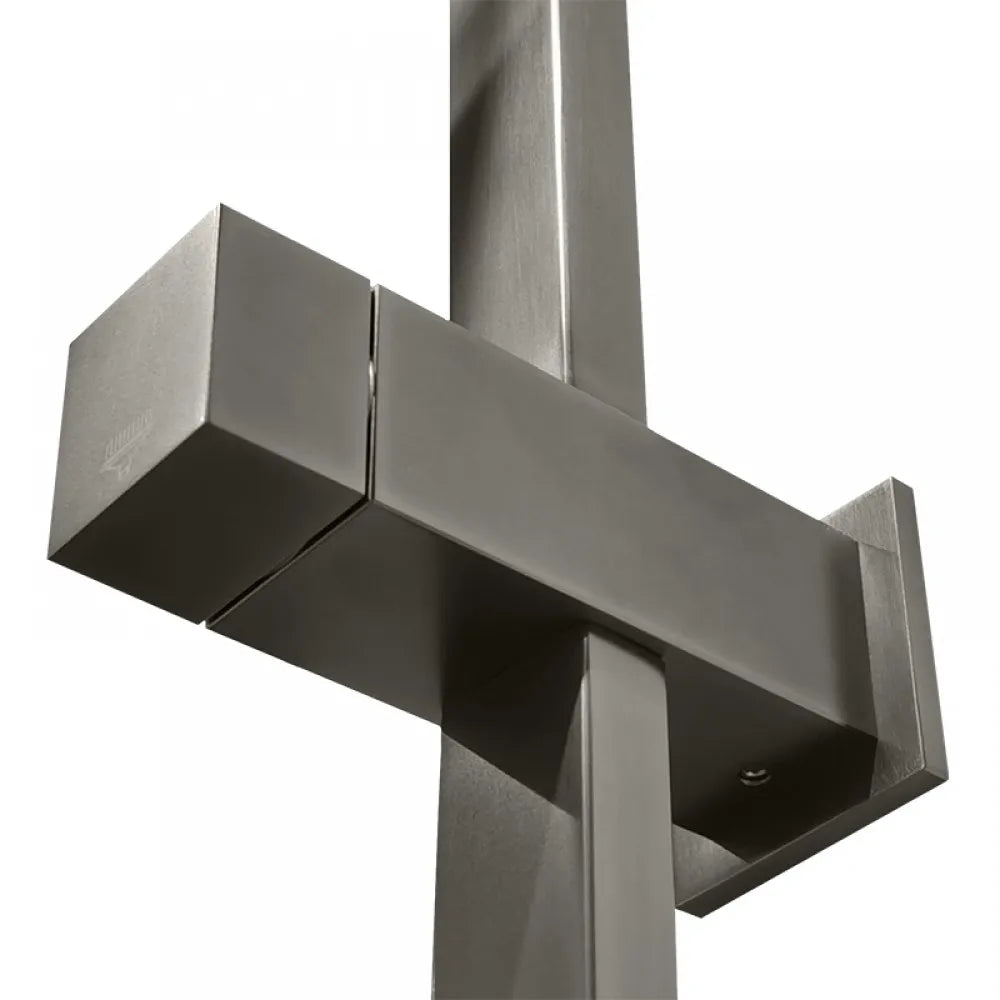 FUSION PREMIUM SQUARE RAIL DUAL RAIN SHOWER COLUMN - BRUSHED GUNMETAL GREY - The Tile Collection™
