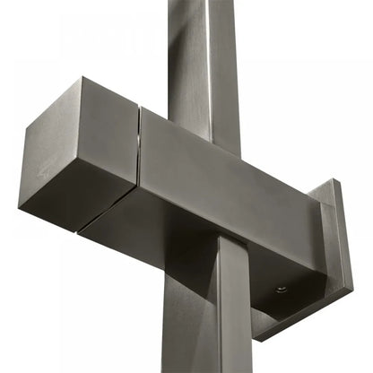 FUSION PREMIUM SQUARE RAIL DUAL RAIN SHOWER COLUMN - BRUSHED GUNMETAL GREY - The Tile Collection™