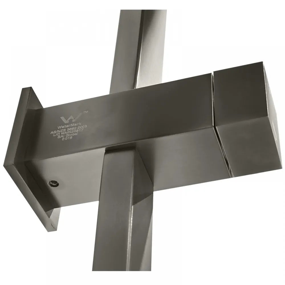 FUSION PREMIUM SQUARE RAIL DUAL RAIN SHOWER COLUMN - BRUSHED GUNMETAL GREY - The Tile Collection™