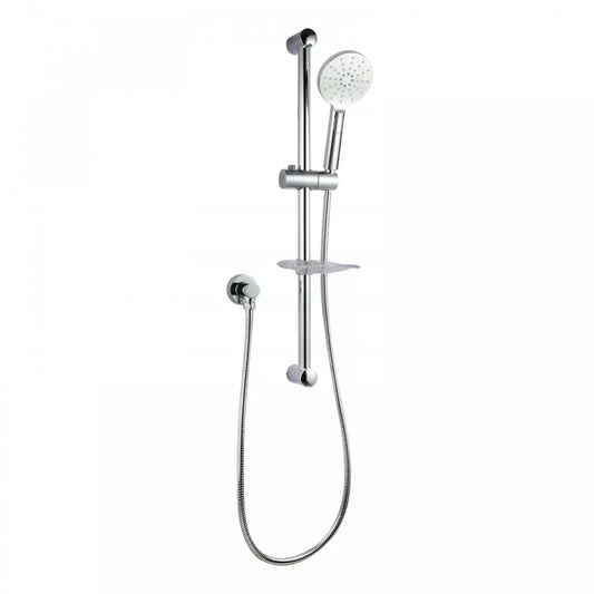 OPAL ROUND SHOWER SLIDE WITH 3 FUNCTION HAND SHOWER & SOAP DISH - CHROME