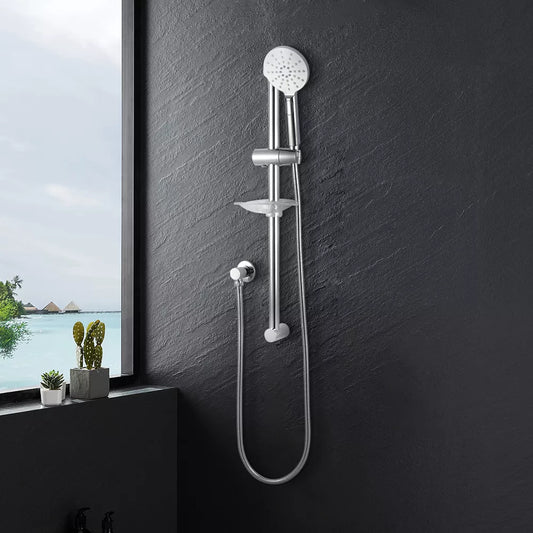 OPAL ROUND CHROME SHOWER SLIDE WITH SOAP DISH