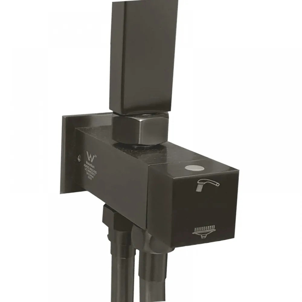 FUSION SQUARE TWIN RAINFALL SHOWER COLUMN WITH UNIVERSAL WATER INLET - 5 COLOURS